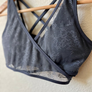 Floral Lace Mesh Sports Bra