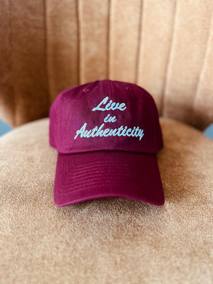 Live in authenticity- Burgundy