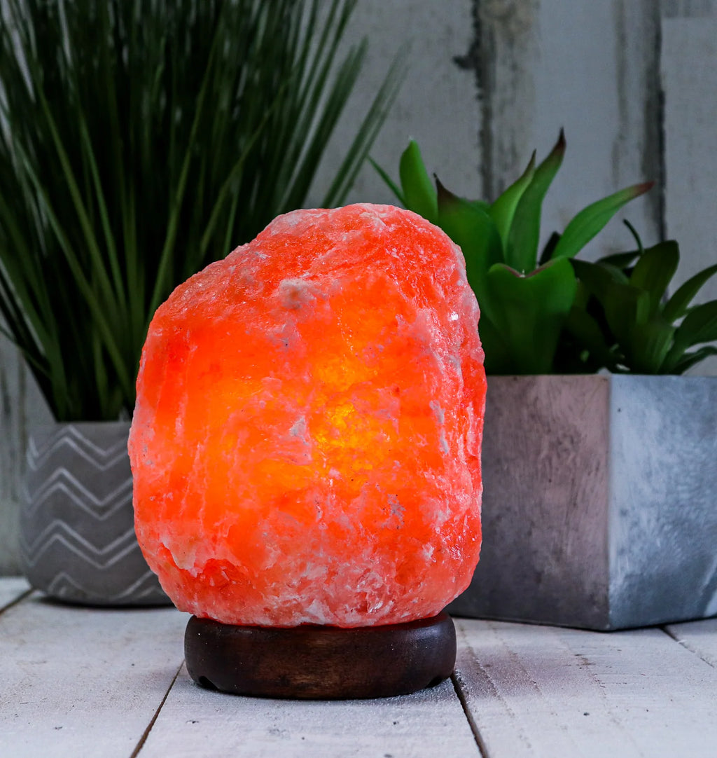 cozy pink Himalayan salt lamp