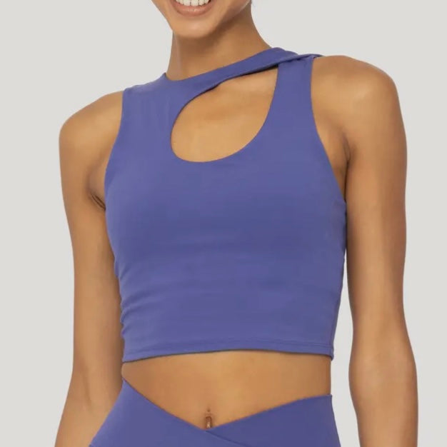 Cut out Active Top in Purple/Blue