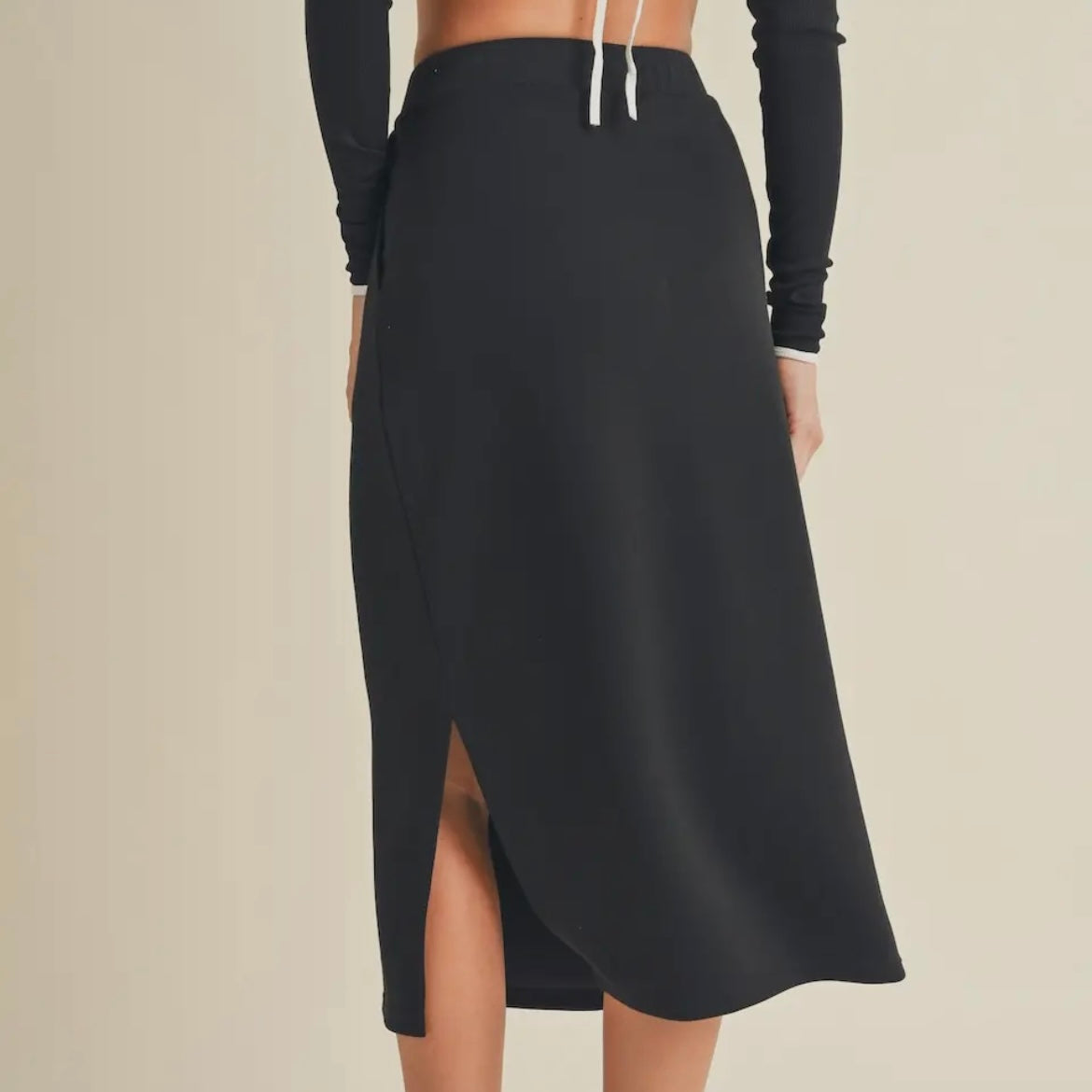 Black Midi Active Skirt