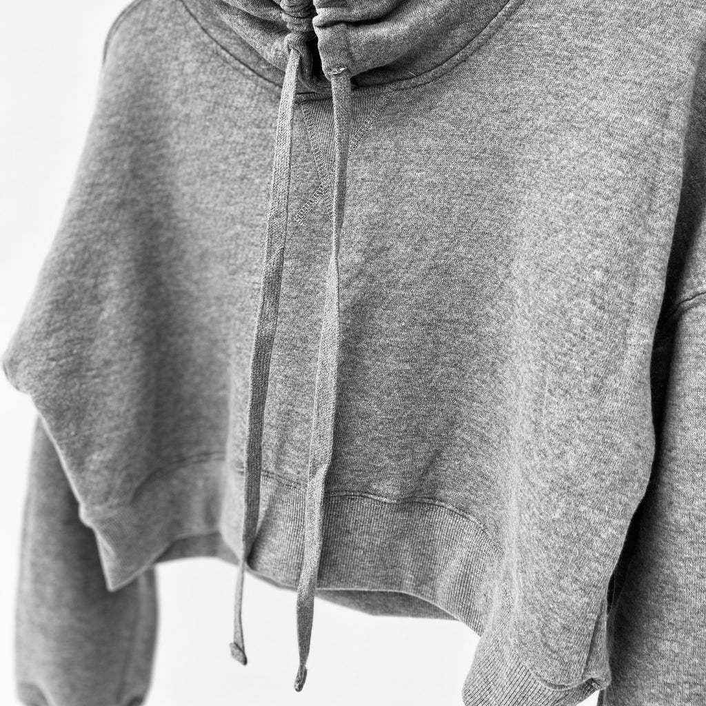 Lounge Cropped Hoodie in Gray